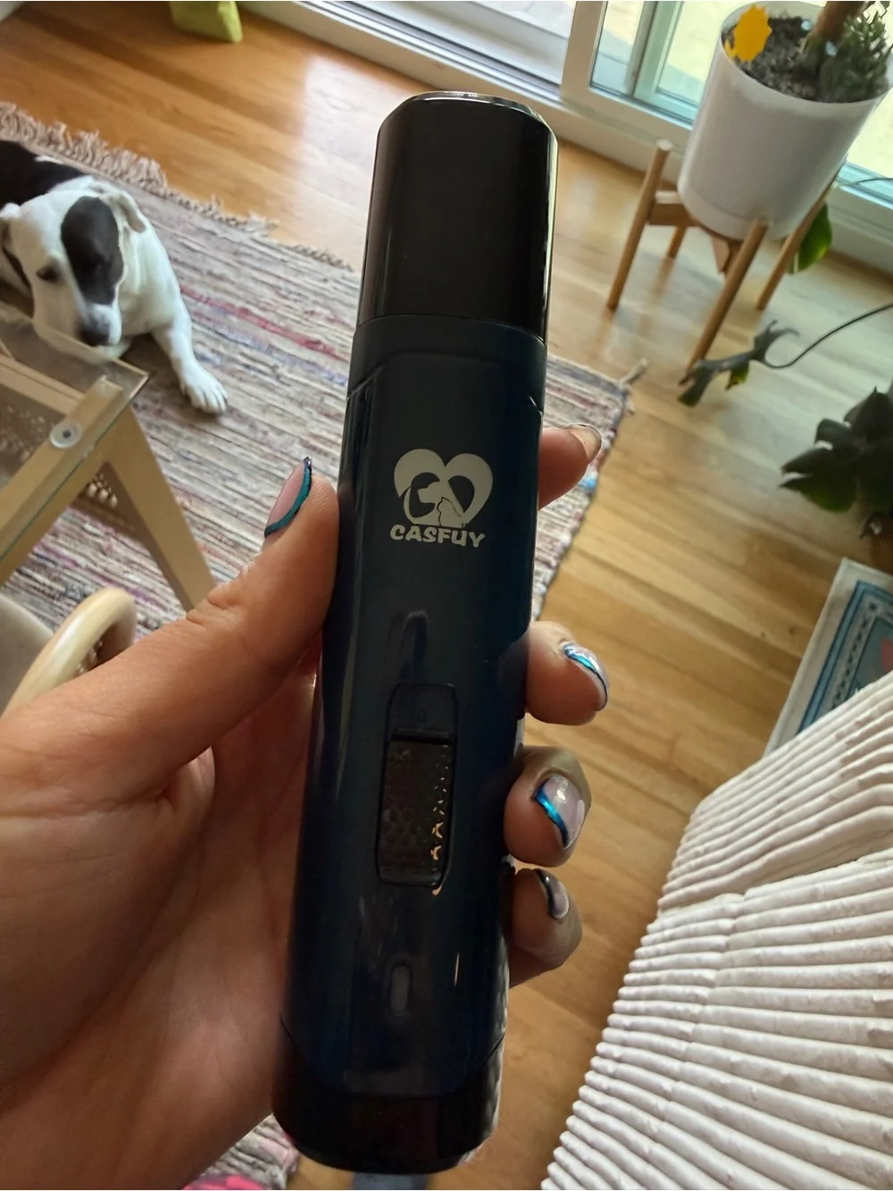 Dark Blue Electric Dog Nail Grinder - 2-Speed Quiet Trimmer
